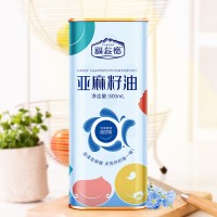 福益德纯亚麻籽油一级冷榨食用油600mL