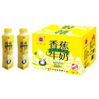 孟州欢乐多饮品杞天红香蕉牛奶500ml厂家直供，0客诉