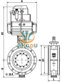 气动调节蝶阀 (法兰式)