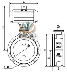 D671J气动衬胶法兰蝶阀