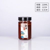 辣椒酱瓶厚盖圆形辣椒酱玻璃瓶180克200克